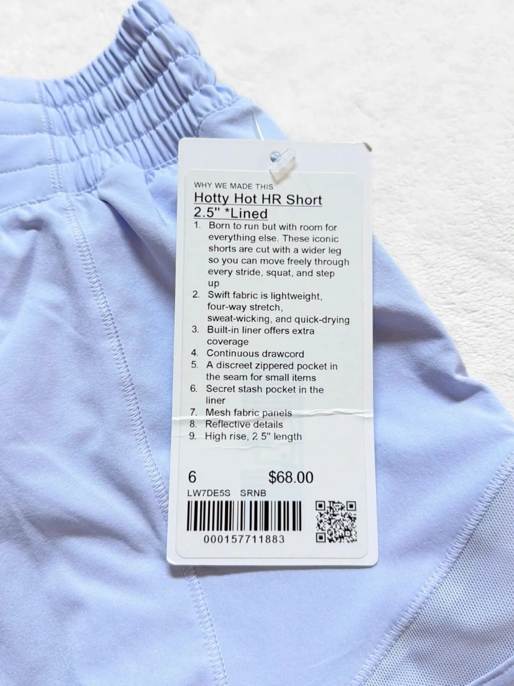 NWT Lululemon Flow Y Bra + Hotty Hot Shorts Set – Serene Blue – Size 6